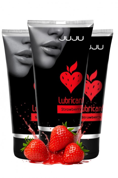 Набор из 3 съедобных лубрикантов JUJU со вкусом клубники - JuJu - купить с доставкой в Подольске