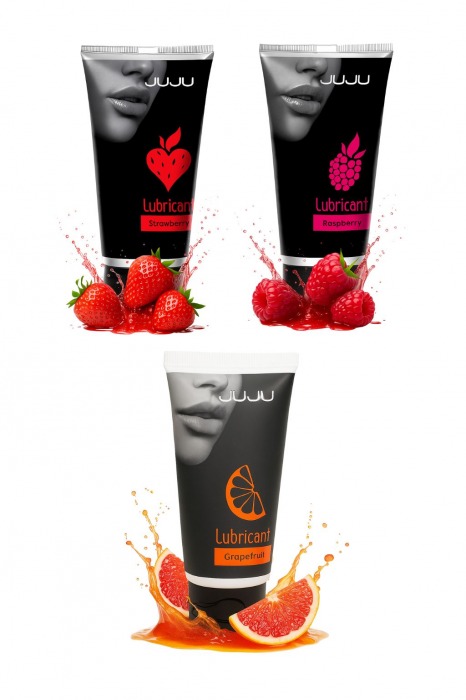 Набор из 3 съедобных лубрикантов JUJU (клубника, малина, грейпфрут) - JuJu - купить с доставкой в Подольске