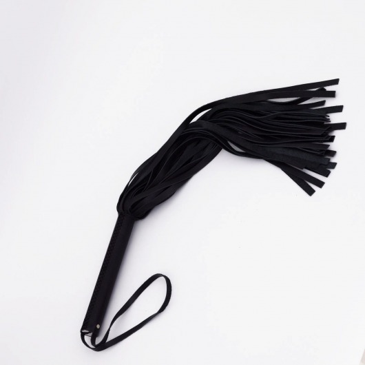 Черный кожаный флоггер - 45 см. - Crazy Handmade - купить с доставкой в Подольске