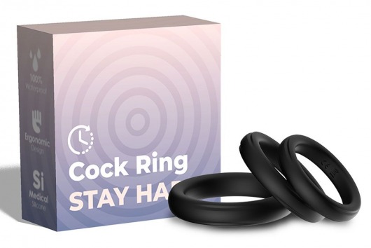 Набор из 3 черных эрекционных колец Stay Hard - Boys of Toys - в Подольске купить с доставкой