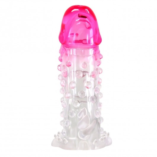 Прозрачно-розовая насадка на пенис Wilford - 13,5 см. - Baile - в Подольске купить с доставкой