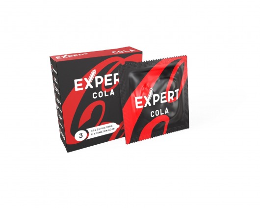 Презервативы с ароматом колы Expert Cola - 3 шт. - Expert - купить с доставкой в Подольске
