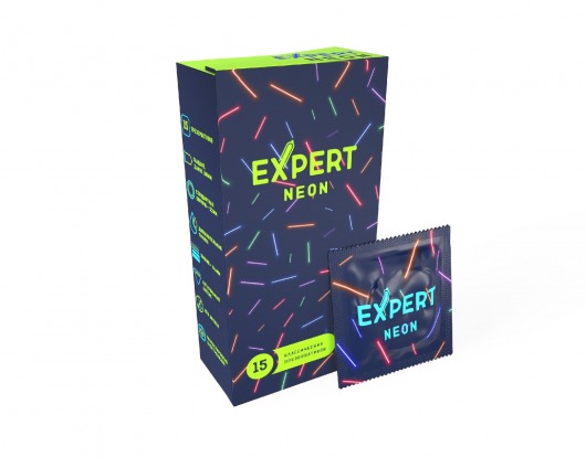 Светящиеся в темноте презервативы Expert Neon - 15 шт. - Expert - купить с доставкой в Подольске