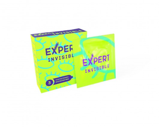 Ультратонкие презервативы Expert Invisible - 3 шт. - Expert - купить с доставкой в Подольске