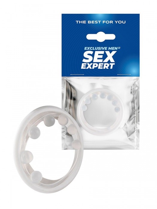 Эрекционное кольцо с мягкой стимулирующей насадкой - Sex Expert - в Подольске купить с доставкой
