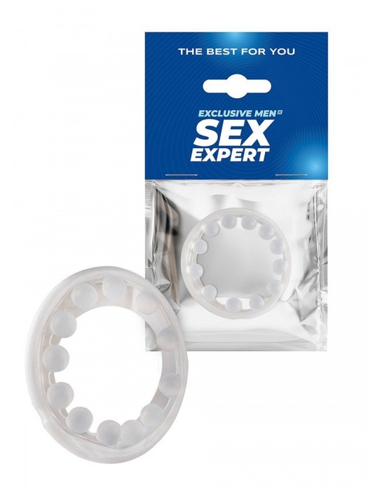 Эрекционное кольцо со стимулирующими шариками на поверхности - Sex Expert - в Подольске купить с доставкой