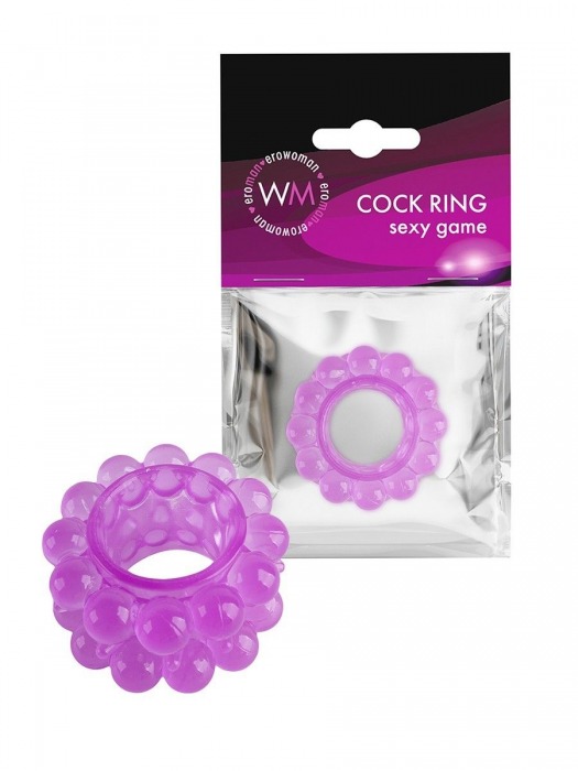 Лиловое эрекционное кольцо с 2 рядами стимулирующих шариков - Erowoman-Eroman - в Подольске купить с доставкой