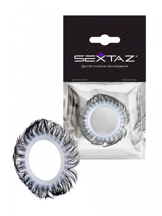 Эластичное эрекционное колечко с черными «ресничками» - Sextaz - в Подольске купить с доставкой