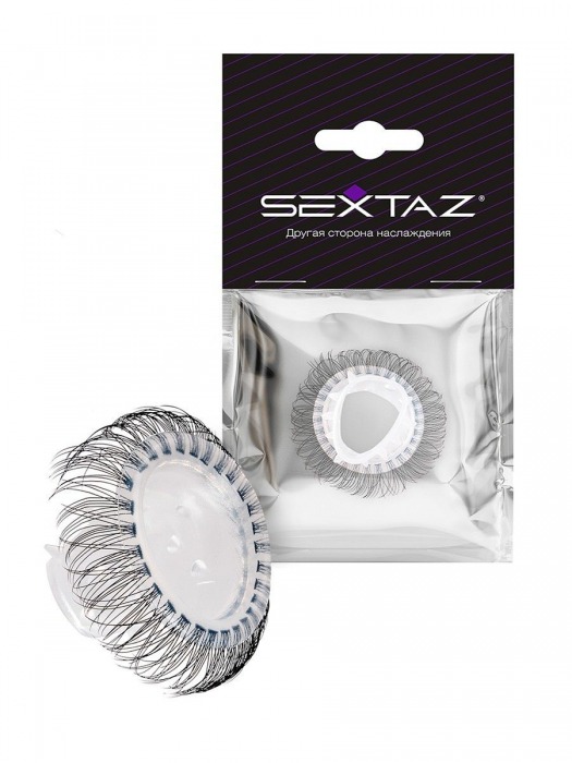 Эластичное эрекционное кольцо с длинными черными «ресничками» - Sextaz - в Подольске купить с доставкой
