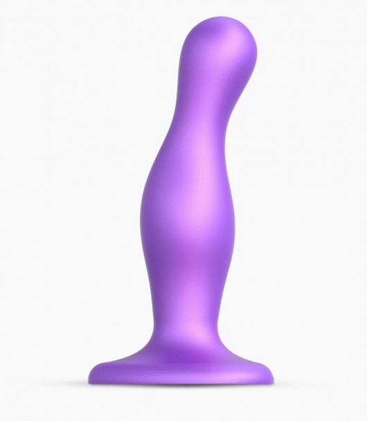 Фиолетовая насадка Strap-On-Me Dildo Plug Curvy size M - Strap-on-me - купить с доставкой в Подольске