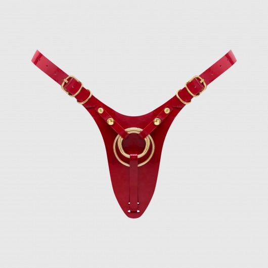 Красный пояс для фиксации насадок Strap-On-Me Leatherette Harness Fabulous - Strap-on-me - купить с доставкой в Подольске