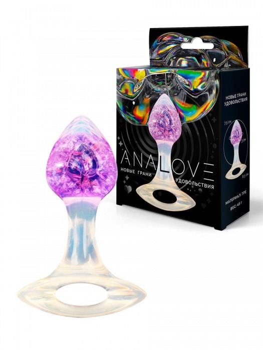 Сиреневатая анальная пробка с ручкой - 8,5 см. - AnaLove