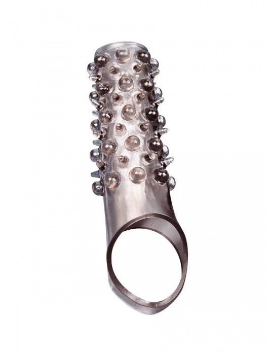 Дымчатая насадка на пенис с шипами и выпуклостями - 12 см. - Sex Expert - в Подольске купить с доставкой