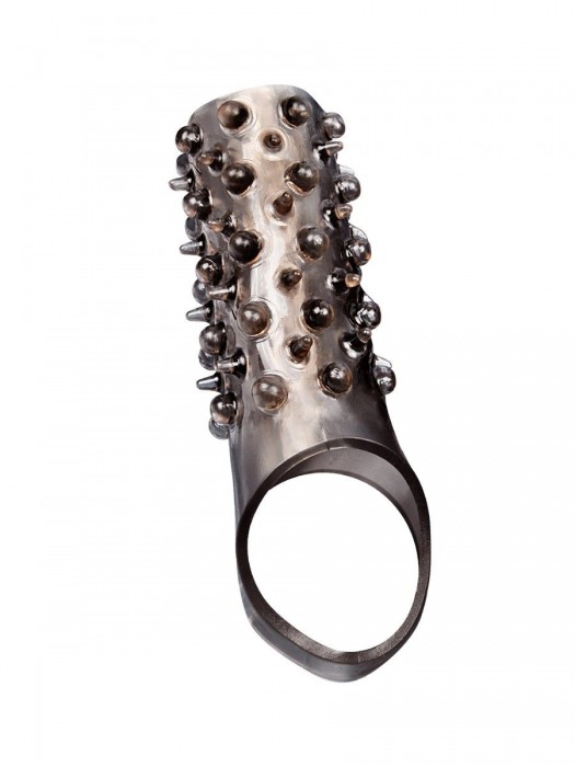 Дымчатая насадка на пенис с шипами и выпуклостями - 12,5 см. - Sex Expert - в Подольске купить с доставкой