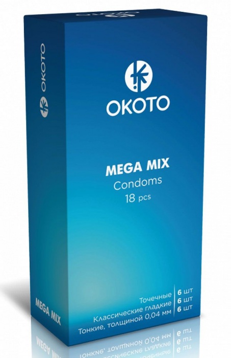 Презервативы OKOTO Mega Mix - 18 шт. - Sitabella - купить с доставкой в Подольске