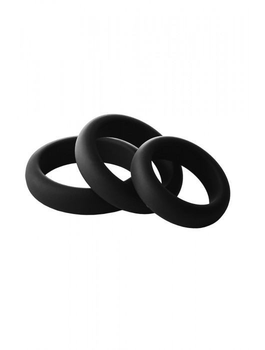 Набор из 3 черных эрекционных колец Smooth Silicone Cockring Pack - Dream Toys - в Подольске купить с доставкой