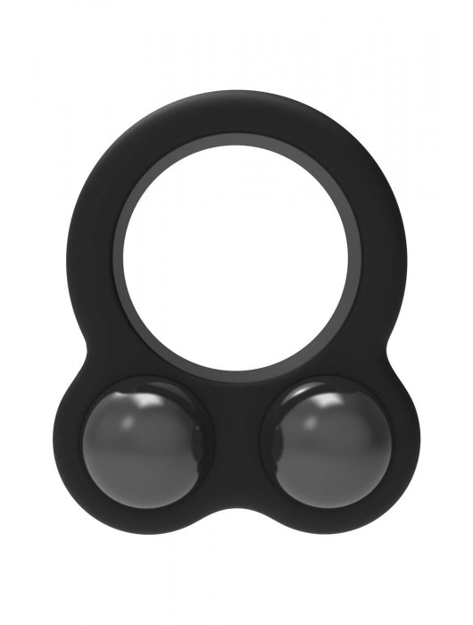 Черное эрекционное кольцо с утяжелителями Cockring Dual Weight - Dream Toys - в Подольске купить с доставкой