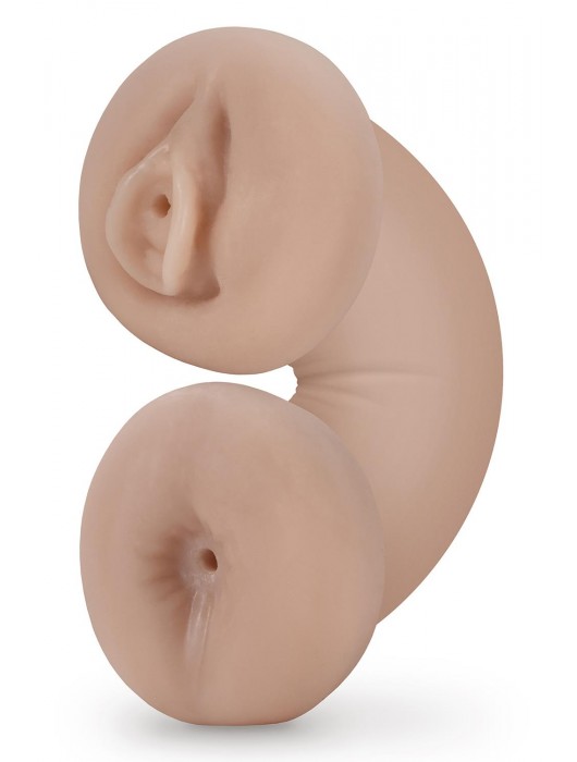 Телесный люминесцентный двусторонний мастурбатор Tasha - Blush Novelties - в Подольске купить с доставкой