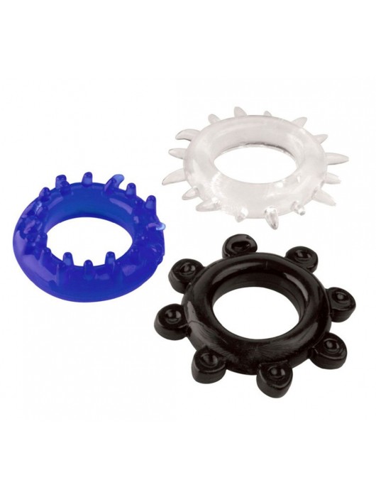 Набор из 3 эрекционных колец разного цвета и рельефа - Boys of Toys - в Подольске купить с доставкой