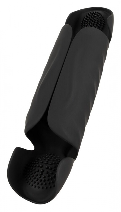 Черный вибромастурбатор с трехточечной стимуляцией Penis Trainer with 3 Point Stimulation - Orion - в Подольске купить с доставкой