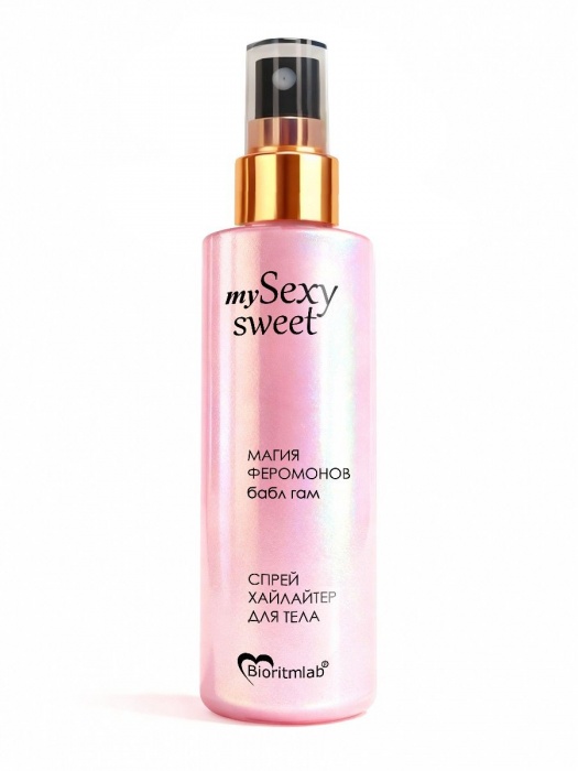 Спрей хайлайтер для тела Sexy Sweet с ароматом бабл-гам, шиммером и феромонами - 200 мл. -  - Магазин феромонов в Подольске
