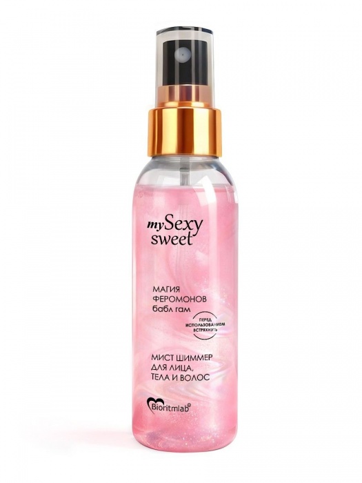 Мист для лица, тела и волос Sexy Sweet с ароматом бабл-гам, шиммером и феромонами - 95 мл. -  - Магазин феромонов в Подольске