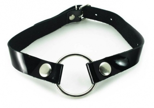 Кляп с кольцом и лаковым ремешком - БДСМ Арсенал - купить с доставкой в Подольске