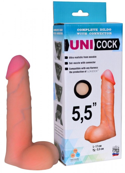 Фаллическая насадка Харнесс UNICOCK 5,5  - 17 см. - LOVETOY (А-Полимер) - купить с доставкой в Подольске