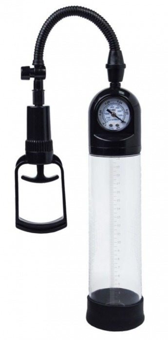 Чёрная вакуумная помпа A-toys с манометром и прозрачной колбой - A-toys - в Подольске купить с доставкой