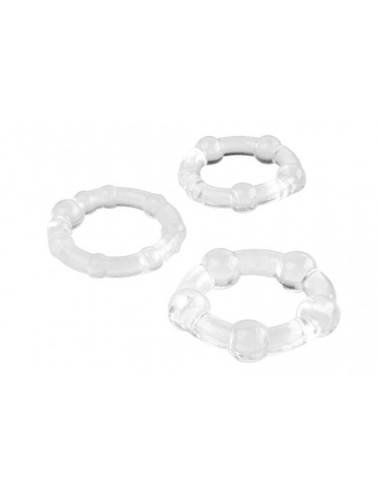 Набор из 3 прозрачных эрекционных колец с разным рельефом - A-toys - в Подольске купить с доставкой