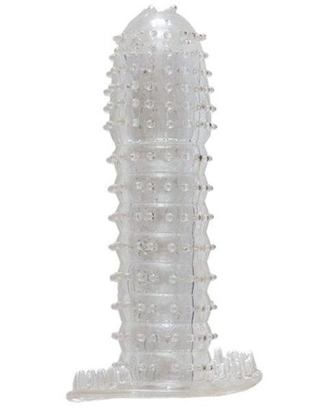 Гелевая прозрачная насадка c шипами - 12 см. - Toyfa Basic - в Подольске купить с доставкой