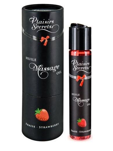 Массажное масло с ароматом клубники Huile de Massage Gourmande Fraise des Bois - 59 мл. - Plaisir Secret - купить с доставкой в Подольске