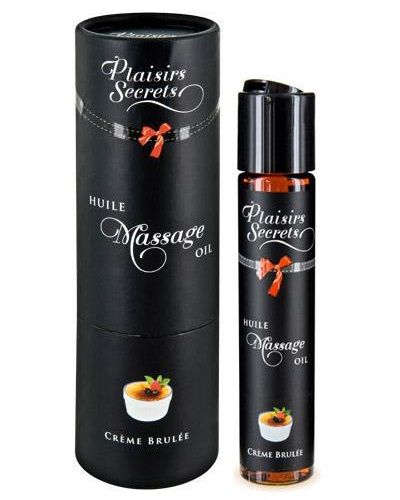 Массажное масло с ароматом крем брюле Huile de Massage Gourmande Creme Brulée - 59 мл. - Plaisir Secret - купить с доставкой в Подольске