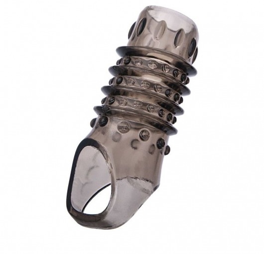 Открытая дымчатая насадка с точками и рёбрами ToyFa XLover - 11,5 см. - ToyFa - в Подольске купить с доставкой