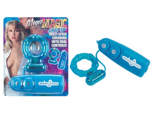 Эрекционное кольцо с вибратором Light Up - Seven Creations - в Подольске купить с доставкой