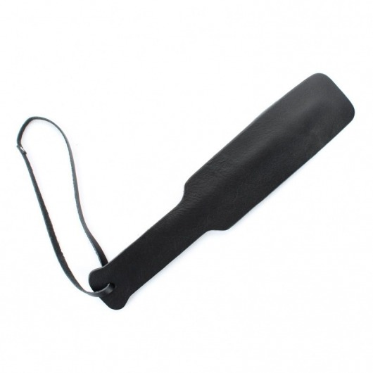 Чёрная кожаная пхопушка - 30,5 см. - БДСМ Арсенал - купить с доставкой в Подольске