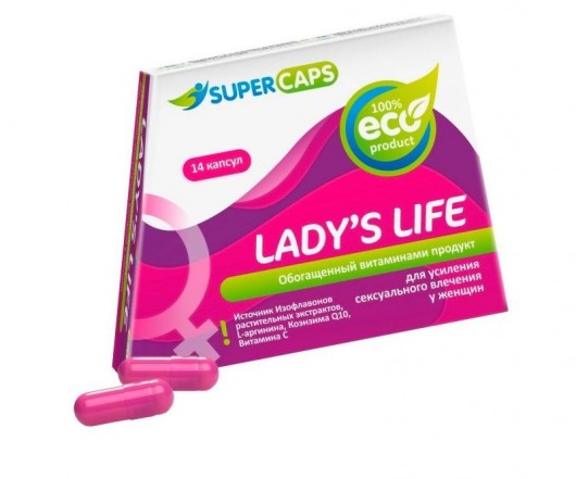 Возбуждающие капсулы Ladys Life - 14 капсул (0,35 гр.) - SuperCaps - купить с доставкой в Подольске