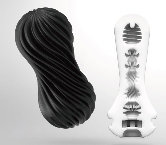 Мастурбатор FLEX Rocky Black с плотным рельефом - Tenga - в Подольске купить с доставкой