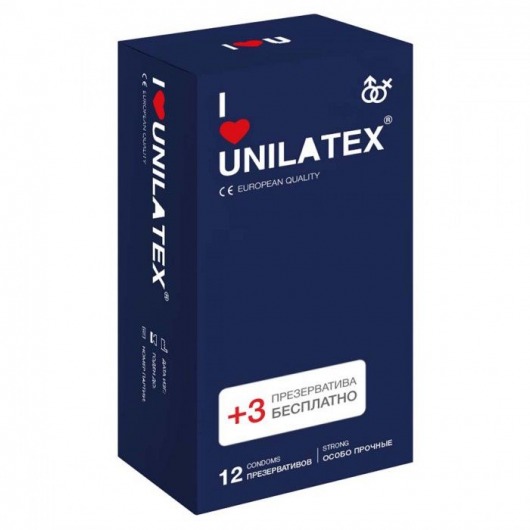 Ультрапрочные презервативы Unilatex Extra Strong - 12 шт. + 3 шт. в подарок - Unilatex - купить с доставкой в Подольске