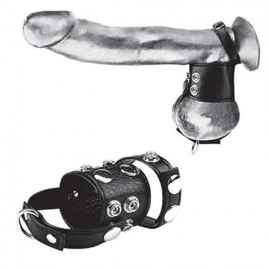 Утяжка на пенис и мошонку Cock Ring With 1.5  Ball Stretcher And Optional Weight Ring - BlueLine - купить с доставкой в Подольске