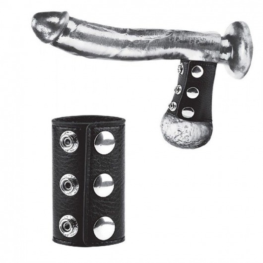 Чёрная утяжка на кнопках 100% PVC STRAP WITH METAL SNAP - BlueLine - купить с доставкой в Подольске