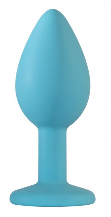 Малая голубая анальная пробка Emotions Cutie Small с розовым кристаллом - 7,5 см. - Lola Games - купить с доставкой в Подольске