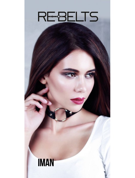 Чёрный чокер-кляп Iman Black - Rebelts - купить с доставкой в Подольске