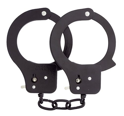 Чёрные наручники из листового металла BONDX METAL CUFFS BLACK - Dream Toys - купить с доставкой в Подольске