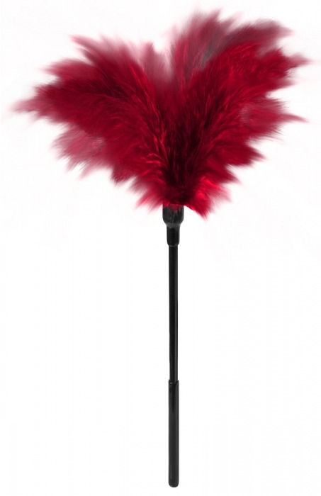 Пластиковая метелочка с красными пёрышками Small Feather Tickler - 32 см. - Blush Novelties - купить с доставкой в Подольске