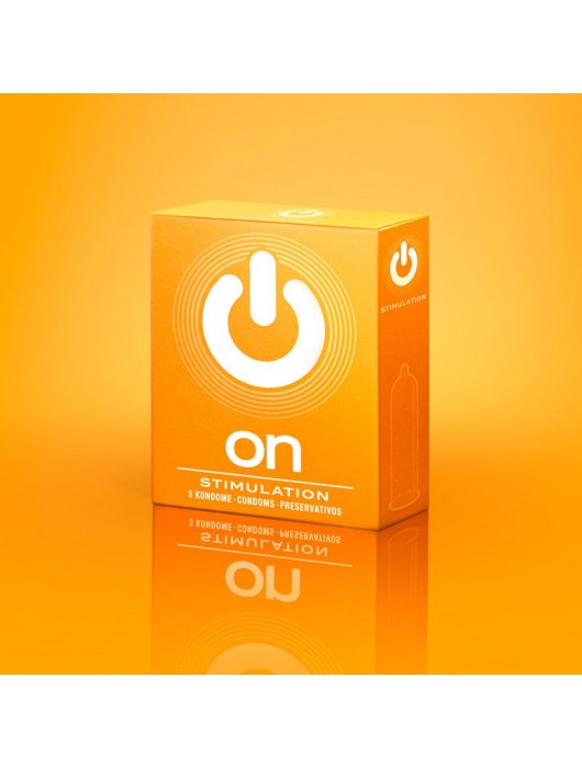 Презервативы ON) Stimulation с точками - 3 шт. - ON) - купить с доставкой в Подольске
