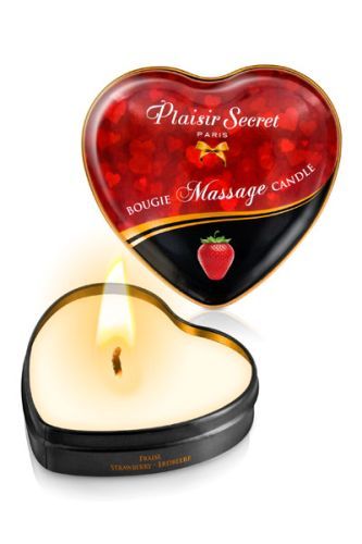 Массажная свеча с ароматом клубники Bougie Massage Candle - 35 мл. - Plaisir Secret - купить с доставкой в Подольске