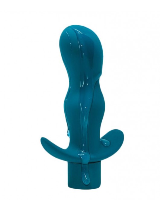 Бирюзовая анальная пробка с вибрацией Satisfaction - 11,5 см. - Lola Games