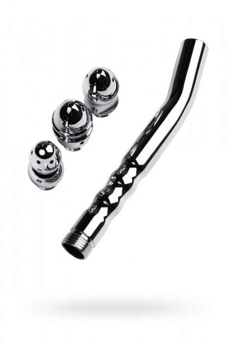 Металлический анальный душ с тремя насадками - ToyFa - купить с доставкой в Подольске