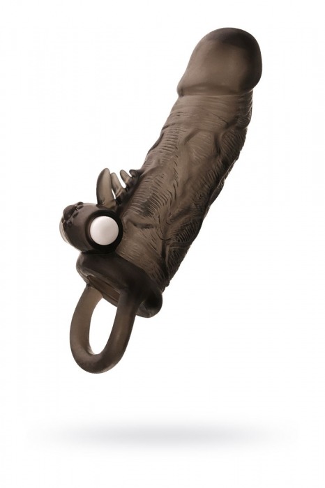 Чёрная насадка на пенис Toyfa XLover с вибрацией - ToyFa - в Подольске купить с доставкой